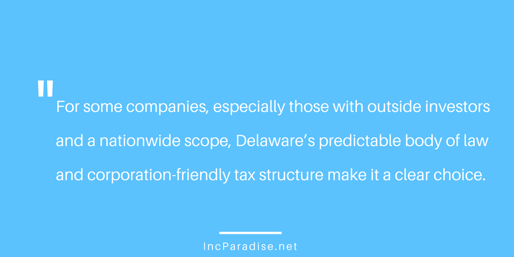 Incorporating in Delaware Advantages