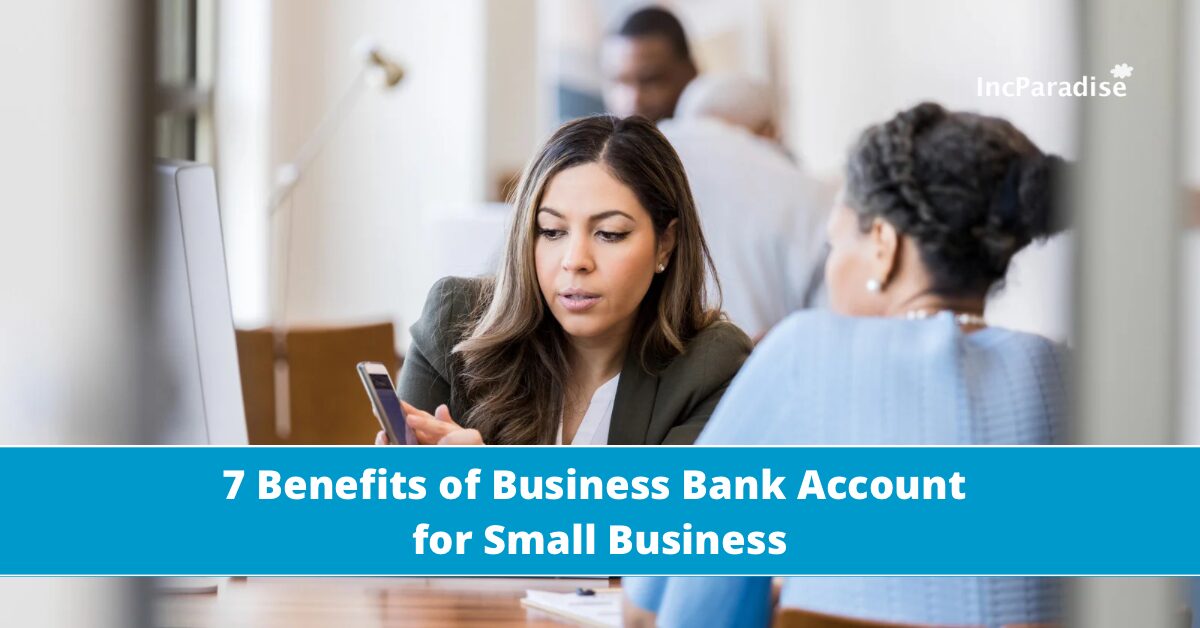 Woman opening business bank account for a small business